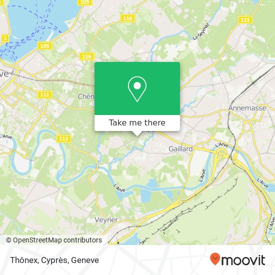 Thônex, Cyprès map