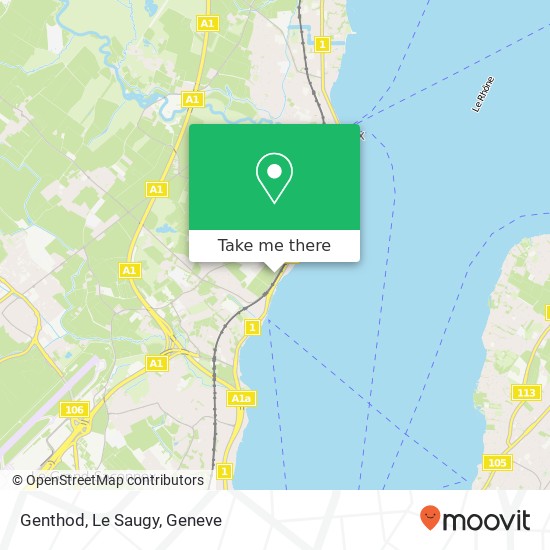 Genthod, Le Saugy map