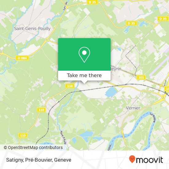 Satigny, Pré-Bouvier map