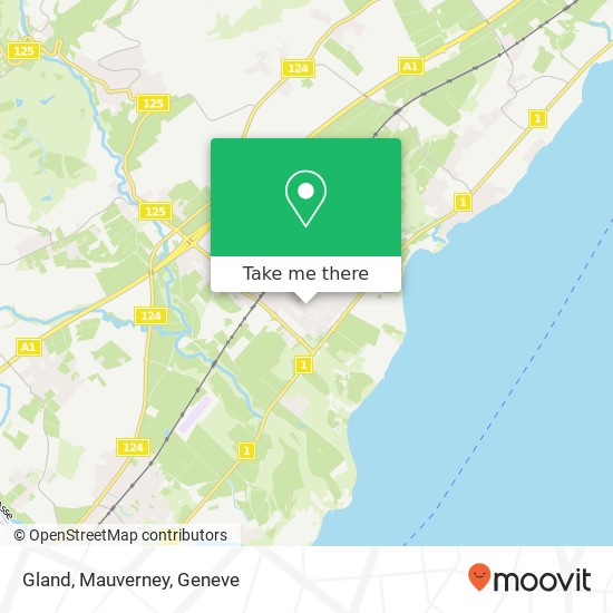 Gland, Mauverney Karte