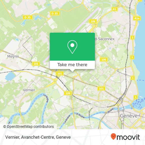 Vernier, Avanchet-Centre map