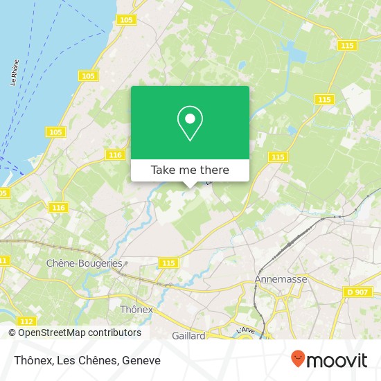 Thônex, Les Chênes Karte