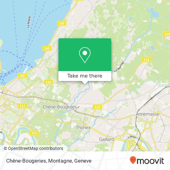 Chêne-Bougeries, Montagne map