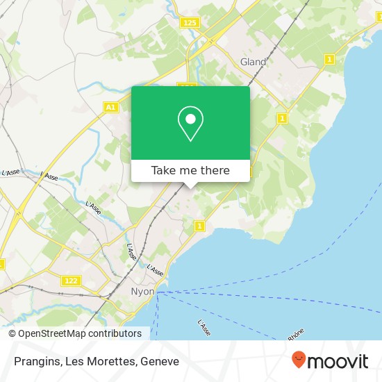 Prangins, Les Morettes Karte