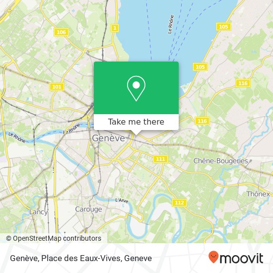 Genève, Place des Eaux-Vives map