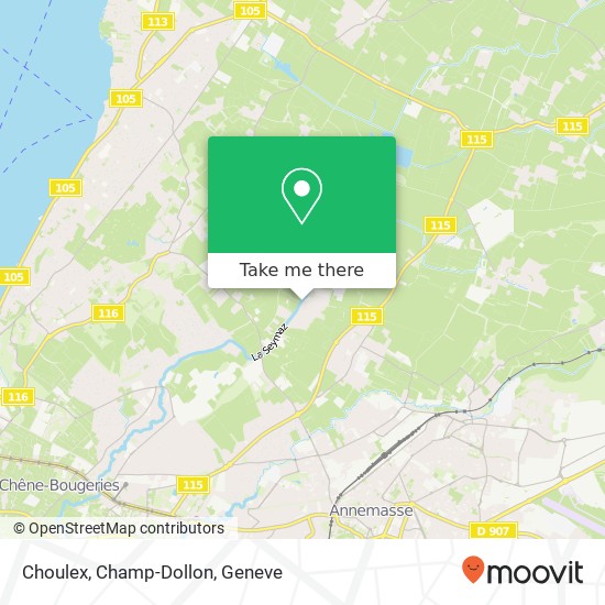 Choulex, Champ-Dollon map