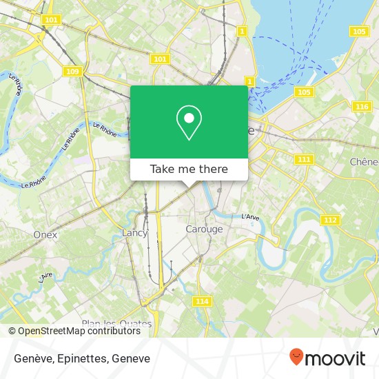 Genève, Epinettes Karte