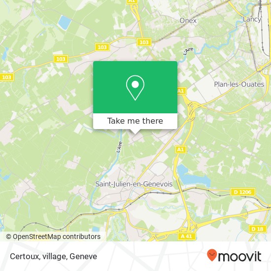 Certoux, village map
