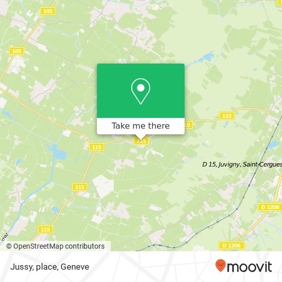 Jussy, place map