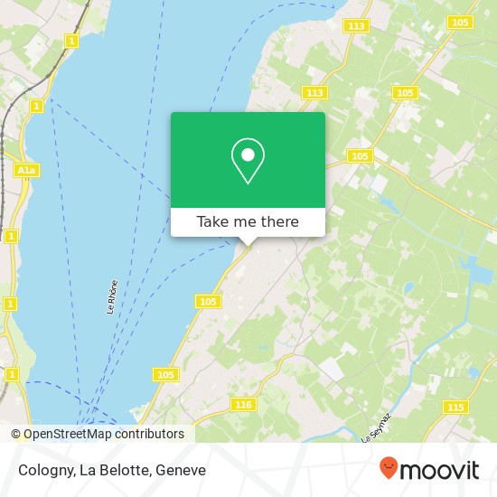 Cologny, La Belotte map