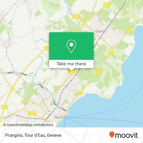 Prangins, Tour d'Eau map