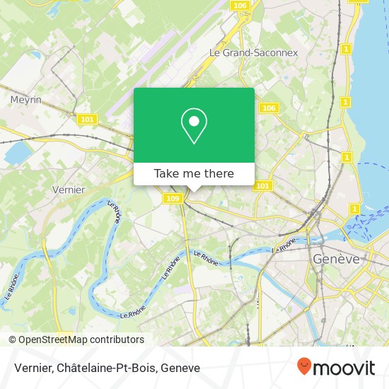 Vernier, Châtelaine-Pt-Bois Karte