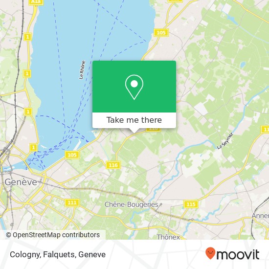 Cologny, Falquets Karte