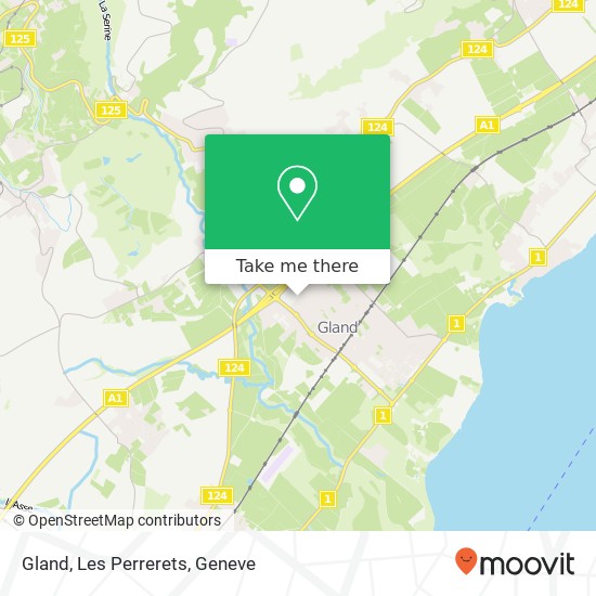 Gland, Les Perrerets map