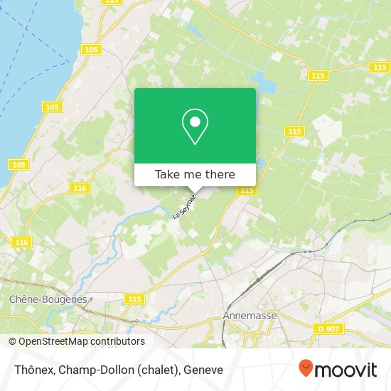 Thônex, Champ-Dollon (chalet) map
