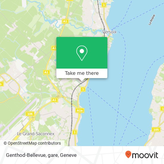 Genthod-Bellevue, gare map