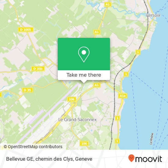 Bellevue GE, chemin des Clys map