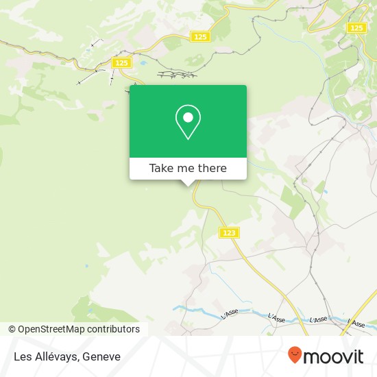 Les Allévays map