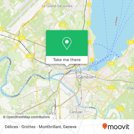 Délices - Grottes - Montbrillant Karte