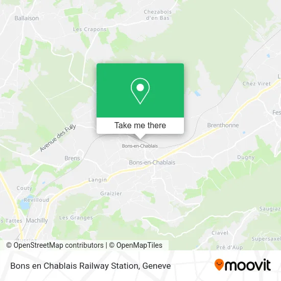 Bons en Chablais Railway Station plan