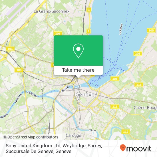 Sony United Kingdom Ltd, Weybridge, Surrey, Succursale De Genève map