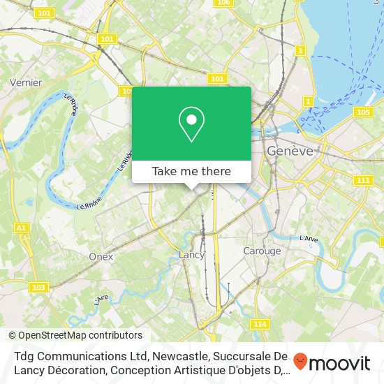 Tdg Communications Ltd, Newcastle, Succursale De Lancy Décoration, Conception Artistique D'objets D map