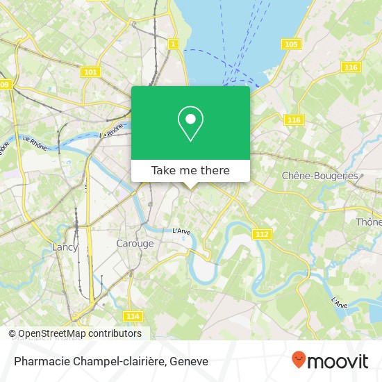 Pharmacie Champel-clairière Karte