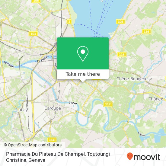 Pharmacie Du Plateau De Champel, Toutoungi Christine map