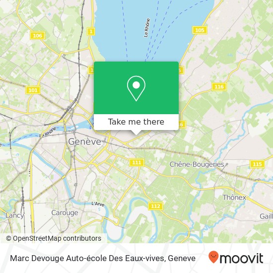 Marc Devouge Auto-école Des Eaux-vives map