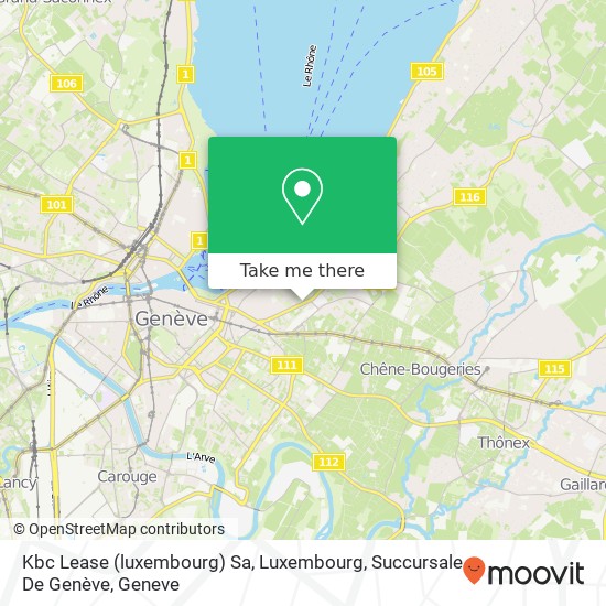 Kbc Lease (luxembourg) Sa, Luxembourg, Succursale De Genève map