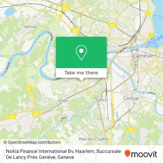 Nokia Finance International Bv, Haarlem, Succursale De Lancy Près Genève map