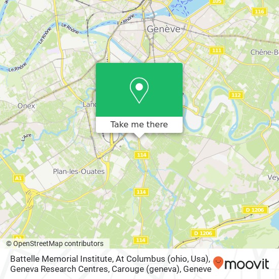 Battelle Memorial Institute, At Columbus (ohio, Usa), Geneva Research Centres, Carouge (geneva) map