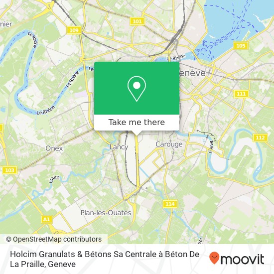 Holcim Granulats & Bétons Sa Centrale à Béton De La Praille map