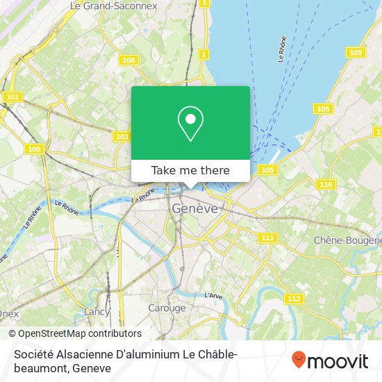 Société Alsacienne D'aluminium Le Châble-beaumont Karte