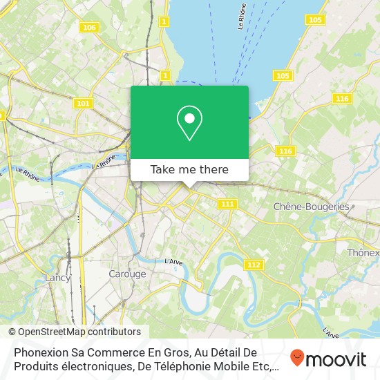 Phonexion Sa Commerce En Gros, Au Détail De Produits électroniques, De Téléphonie Mobile Etc Karte