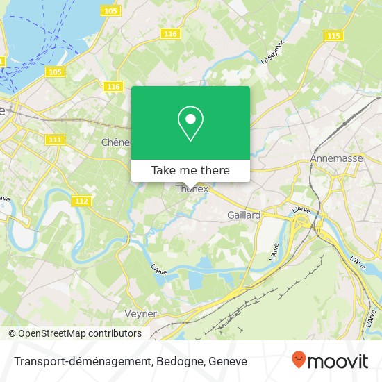 Transport-déménagement, Bedogne Karte