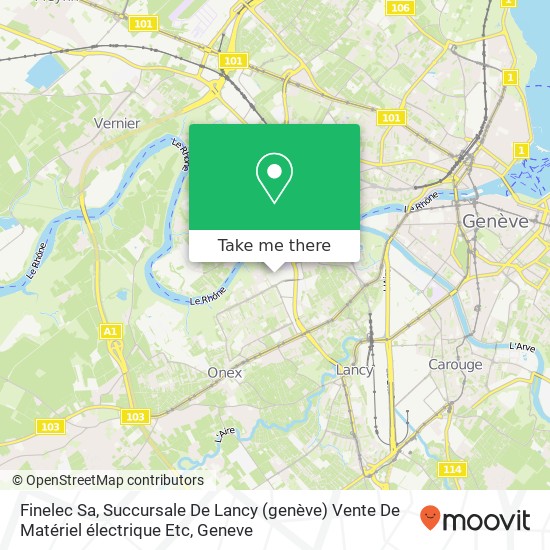 Finelec Sa, Succursale De Lancy (genève) Vente De Matériel électrique Etc map