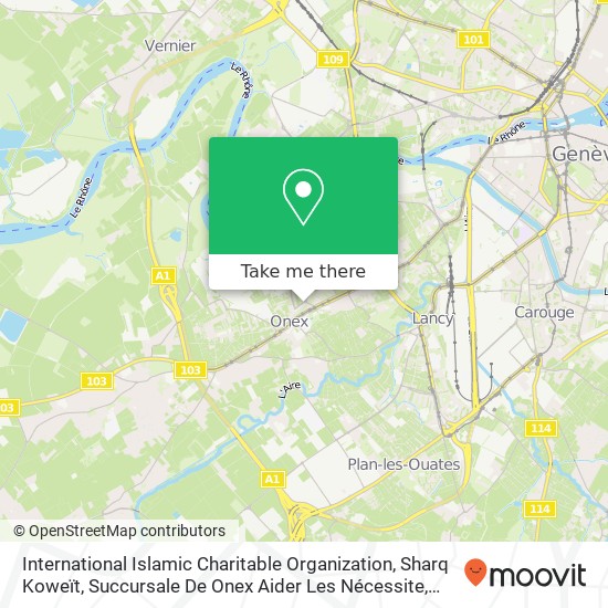 International Islamic Charitable Organization, Sharq Koweït, Succursale De Onex Aider Les Nécessite map