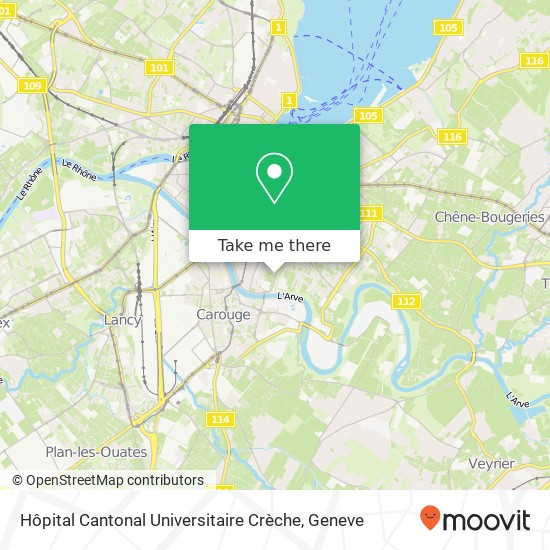 Hôpital Cantonal Universitaire Crèche map