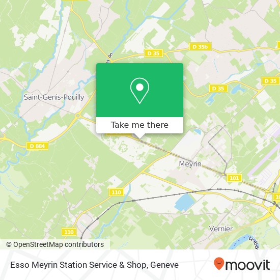 Esso Meyrin Station Service & Shop map