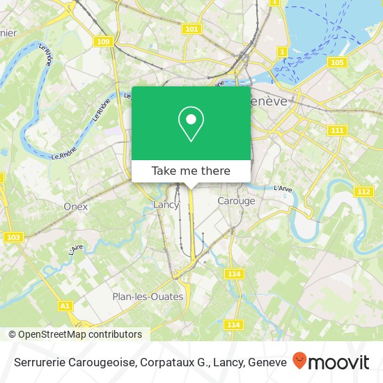 Serrurerie Carougeoise, Corpataux G., Lancy map