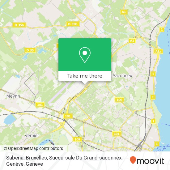 Sabena, Bruxelles, Succursale Du Grand-saconnex, Genève Karte
