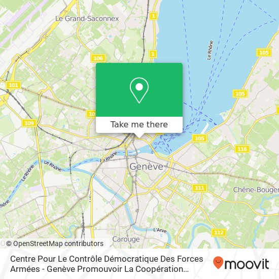 Centre Pour Le Contrôle Démocratique Des Forces Armées - Genève Promouvoir La Coopération Internat. map