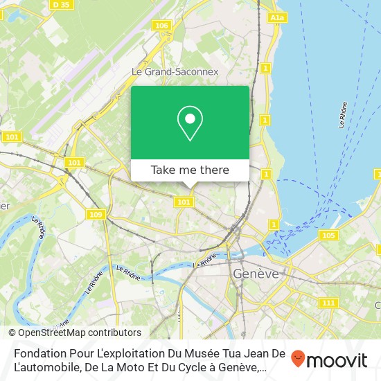 Fondation Pour L'exploitation Du Musée Tua Jean De L'automobile, De La Moto Et Du Cycle à Genève map