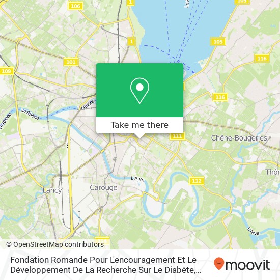 Fondation Romande Pour L'encouragement Et Le Développement De La Recherche Sur Le Diabète map