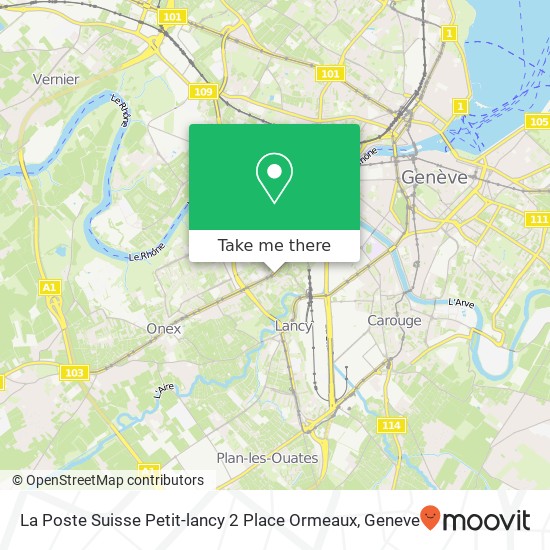 La Poste Suisse Petit-lancy 2 Place Ormeaux map