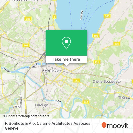 P. Bonhôte & A.o. Calame Architectes Associés map
