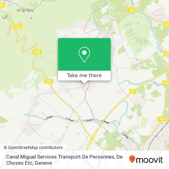 Canal Miguel Services Transport De Personnes, De Choses Etc map