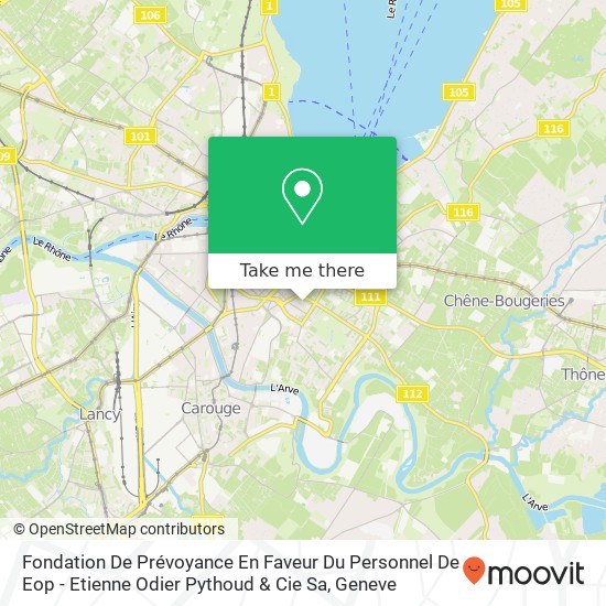 Fondation De Prévoyance En Faveur Du Personnel De Eop - Etienne Odier Pythoud & Cie Sa map