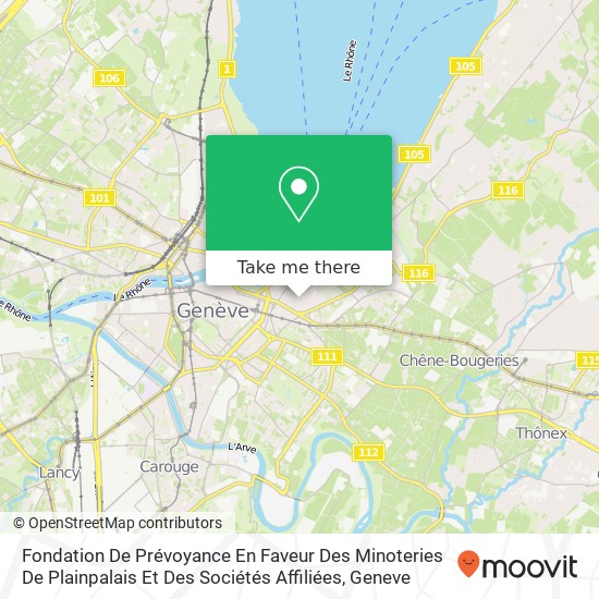 Fondation De Prévoyance En Faveur Des Minoteries De Plainpalais Et Des Sociétés Affiliées map